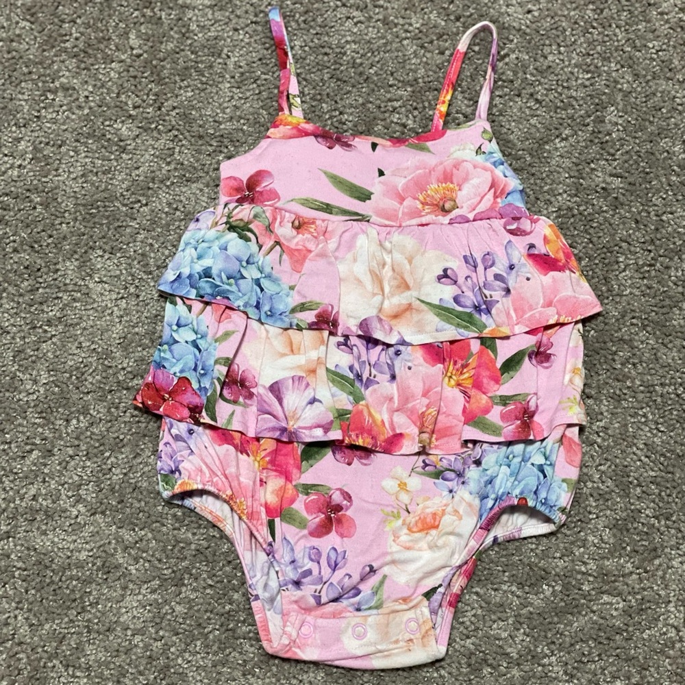 Posh Peanut Ruffle Baby Romper